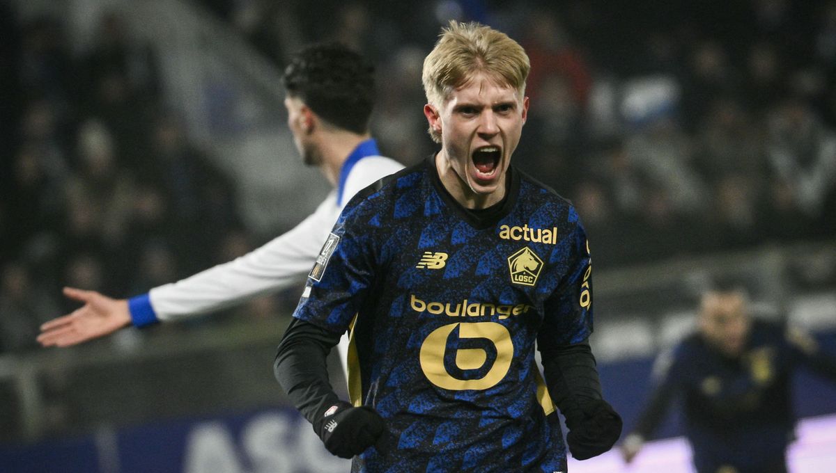 Les Lillois en action lors du match aller contre Auxerre