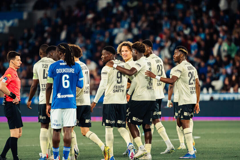 Lamine Camara célèbre un but avec l'AS Monaco
