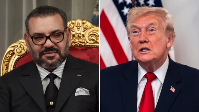 Le roi Mohammed VI et l'ancien président américain Donald Trump lors d'une rencontre officielle.