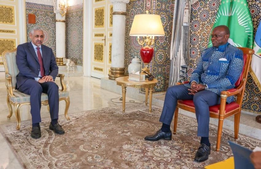 Rencontre entre le président gabonais Brice Clotaire Oligui Nguema et le président de la BAD Sidi Ould Tah