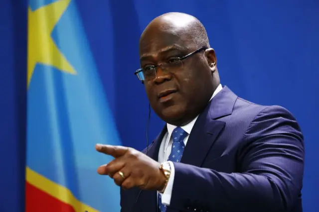Félix Tshisekedi s'adressant à son audience lors d'un discours